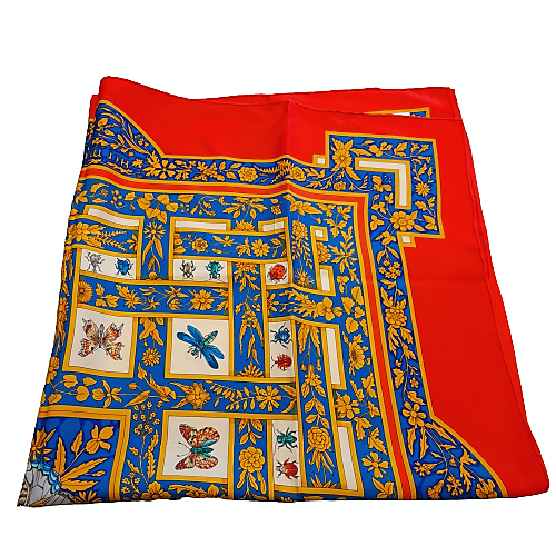 Foulard Hermès Festiva/Festival En Soie - Occasion, Multicolore, Style Bandana Carré